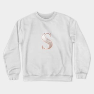 Monogram rose gold glitter marble S Crewneck Sweatshirt